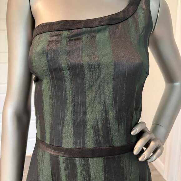 Jay Godfrey Dinner Dress Green Striped Above the Knee Sheath Size 6 NWT - Picture 3 of 7